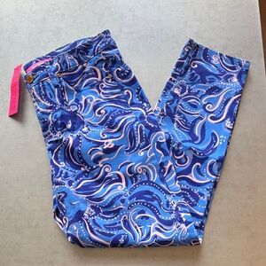 Lilly Pulitzer Blue and Pink Patterned Women Jeans